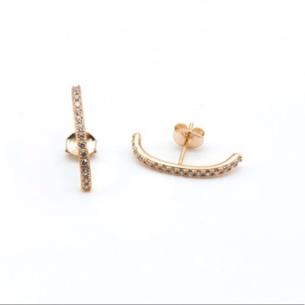 Cz Earring Bar Cuffs - Picture 4 of 4